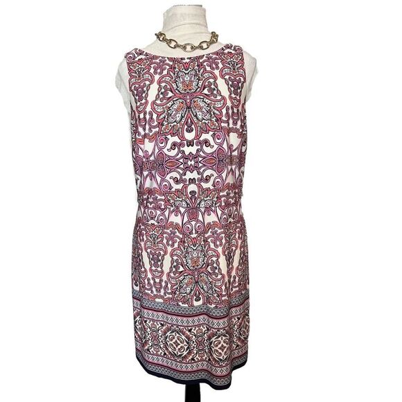 vince camuto dress size 10 Knee length‎ Paisley Pink Stretchy Sleeveless Back V - Picture 1 of 10